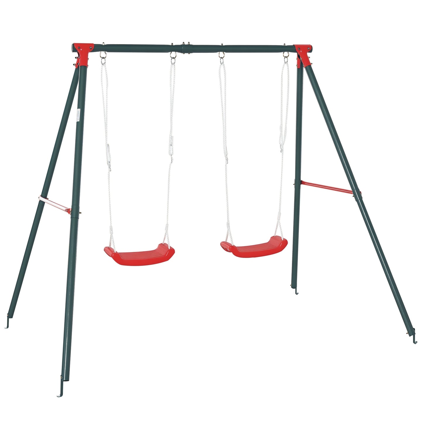 Outsunny Columpio Infantil Con 2 Asientos Cuerda Ajustable 4 Anclajes Máx. 40kg_0