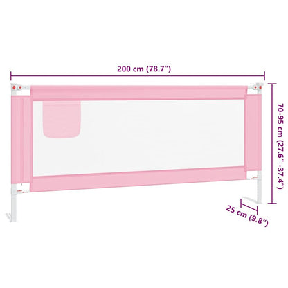 Vidaxl Barandilla De Seguridad Cama De Niño Rosa Tela 200x25 Cm_2