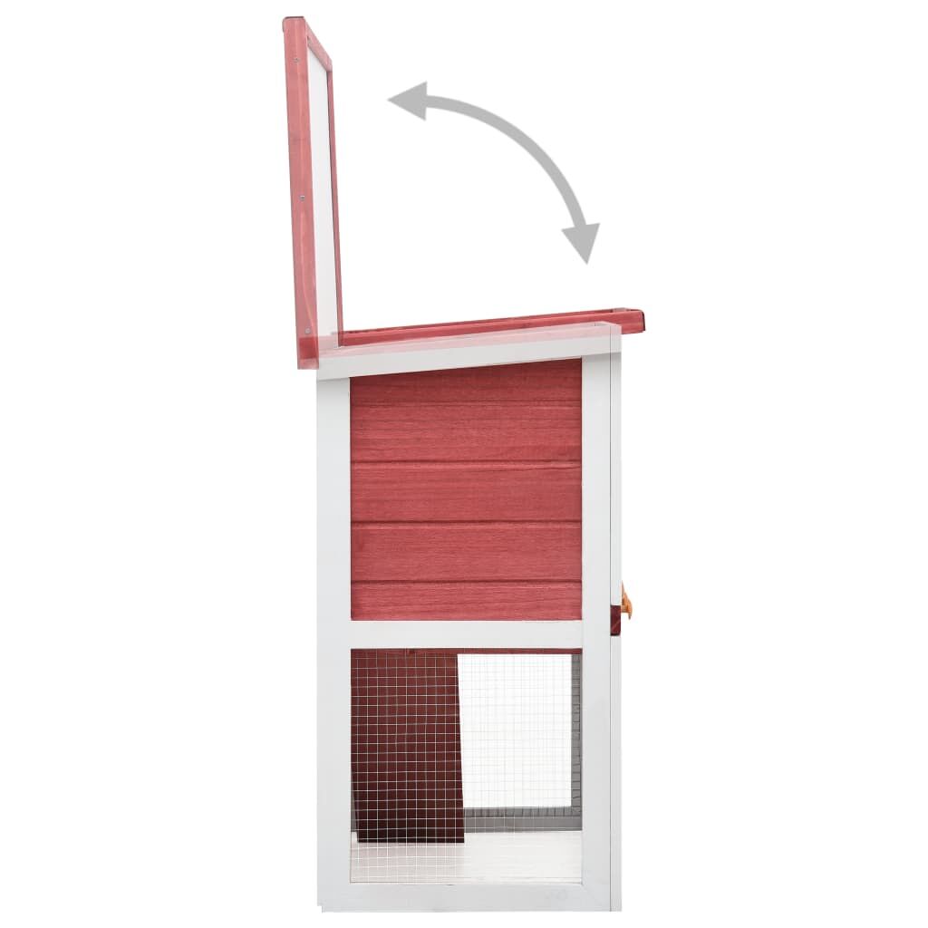 Vidaxl Jaula Conejera Con 1 Puerta Madera Rojo_3