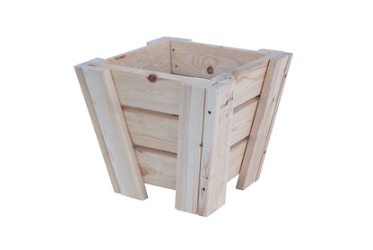 Macetero Abril Abierto De Madera Natural De 30 X 30 X 26 Cm 10° 9l + Bolsa Geotextil.._1