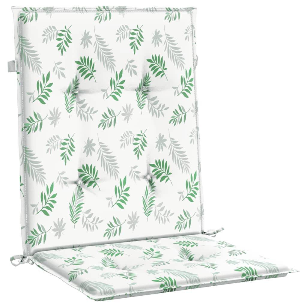 Vidaxl Cojines De Silla De Respaldo Bajo 4 Uds Tela Estampado De Hojas_3