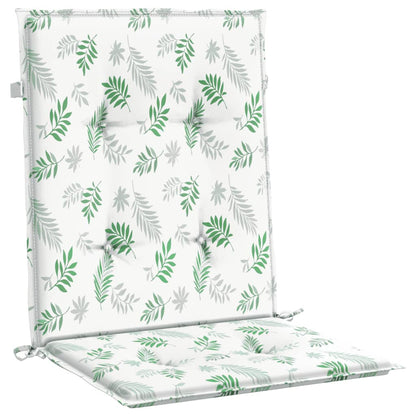 Vidaxl Cojines De Silla De Respaldo Bajo 4 Uds Tela Estampado De Hojas_3