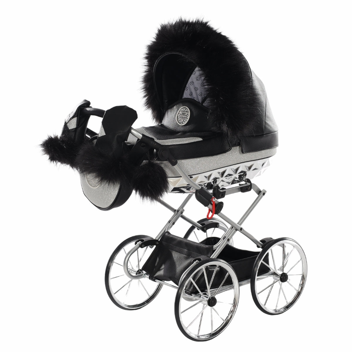 Carro De Muñecas Hand Craft Glitter Satin Classic Black / Silver_1