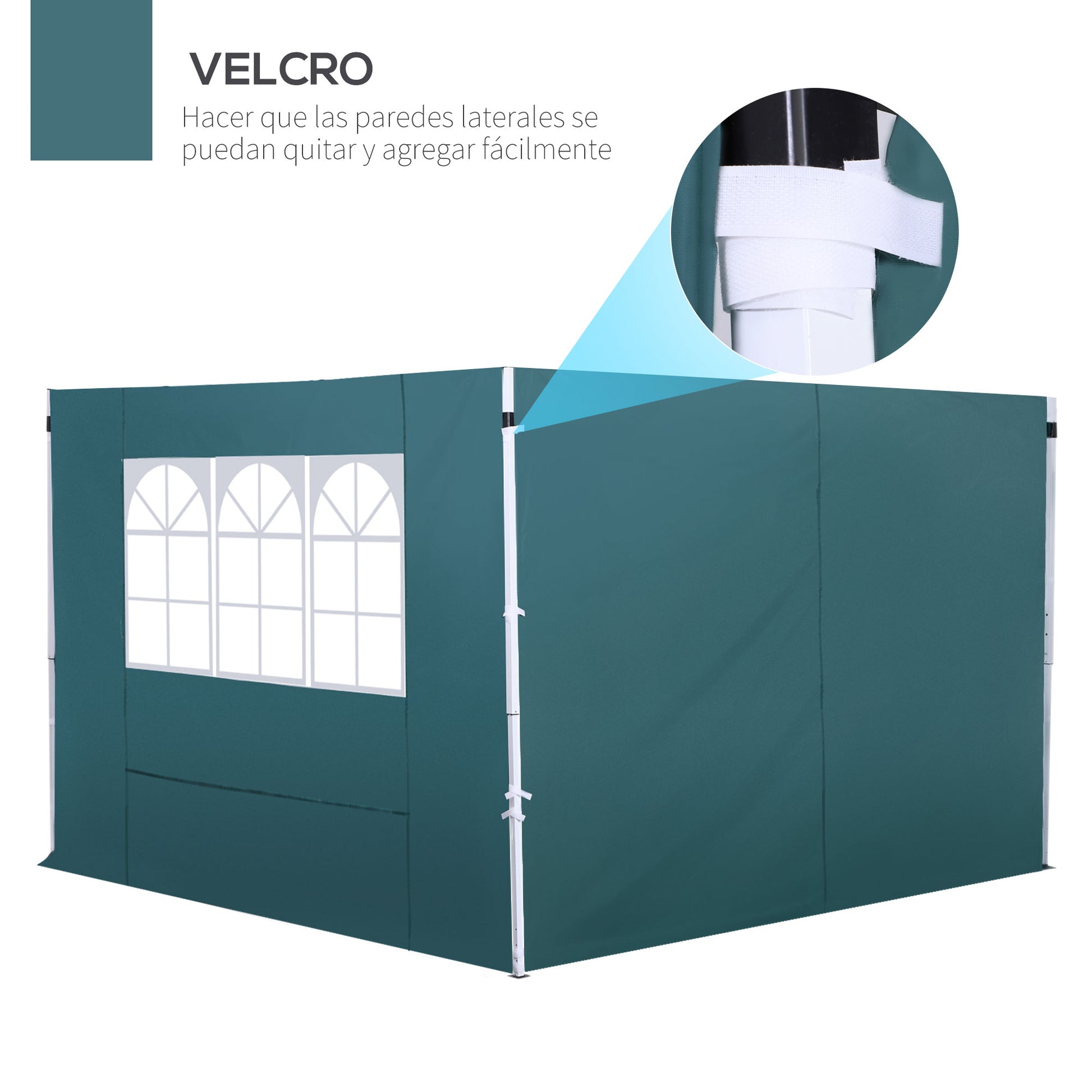 Outsunny 2 Paredes Laterales Para Carpa 3m Lado Parasol De Gazebo Tela Oxford_5