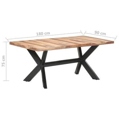Mesa De Comedor De Madera Acacia Acabado Miel 180x90x75 Cm_4