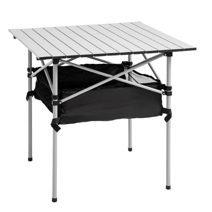 Outsunny Mesa De Camping Plegable Con Almacenaje De Malla Bolsa De Transporte_0
