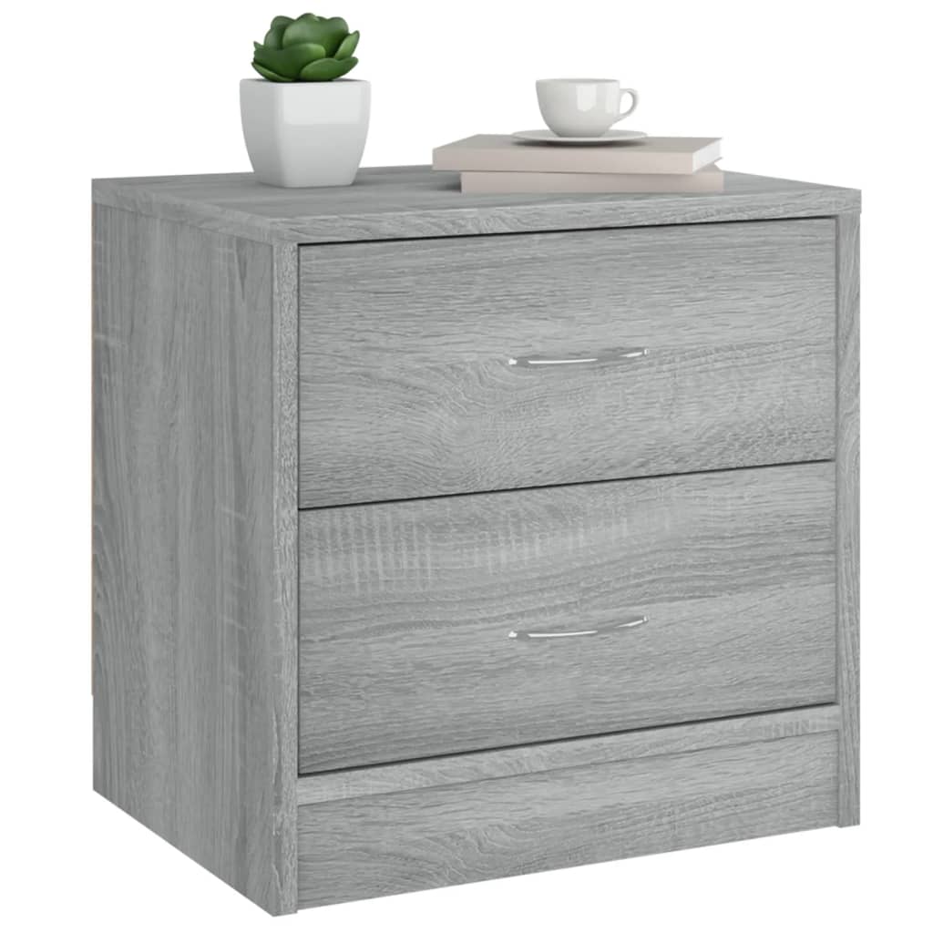 Mesita De Noche Madera De Ingeniería Gris Sonoma 40x30x40 Cm_1