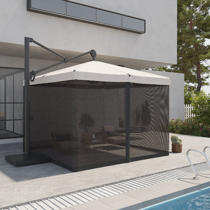Outsunny Mosquitera Para Sombrilla 300x300x240 Cm Red Para Sombrilla De Malla_1