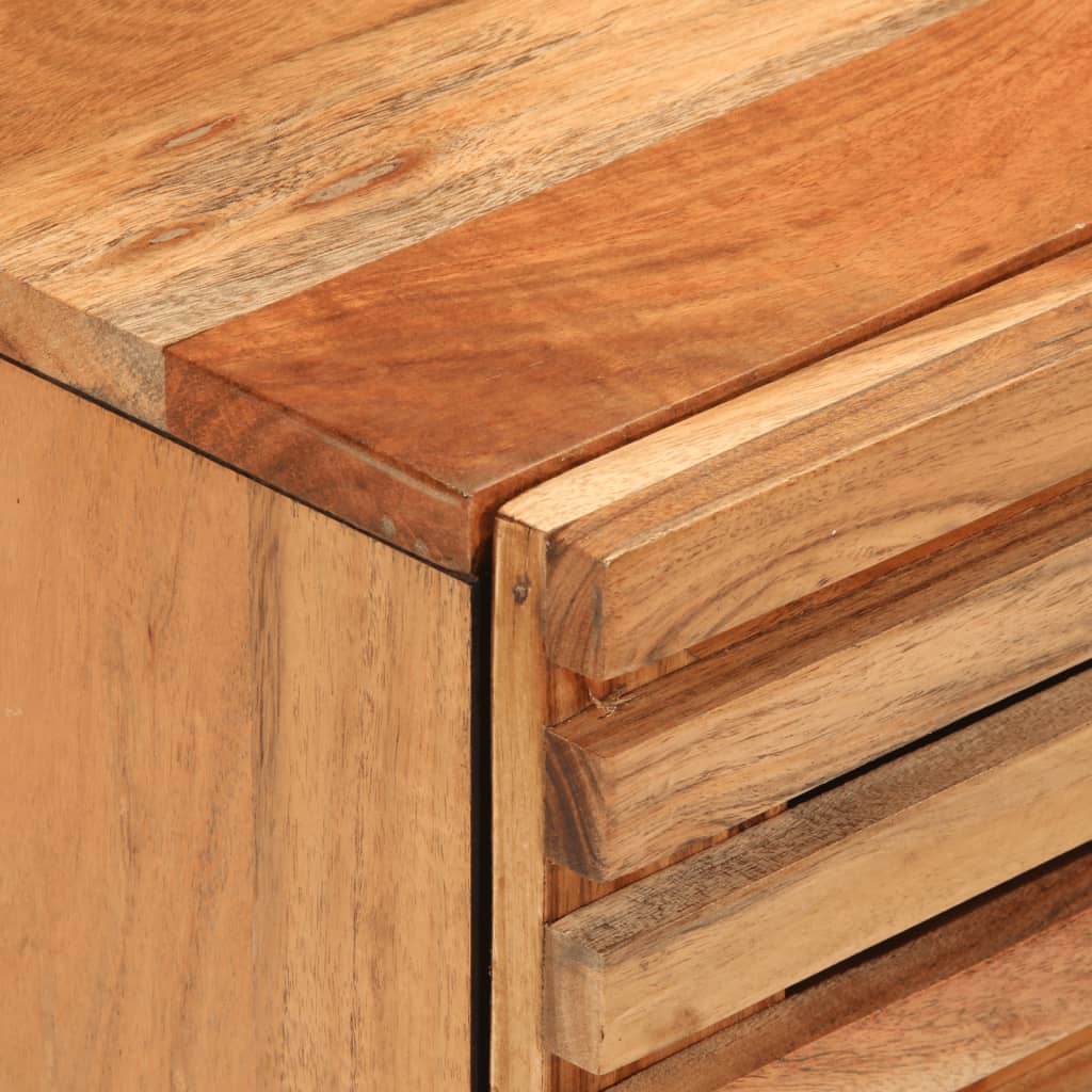 Mesita De Noche De Madera Maciza De Acacia 40x34x46 Cm_4