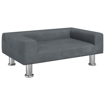 Cama Para Perros De Terciopelo Gris Oscuro 70x45x26,5 Cm / Vetonek_0