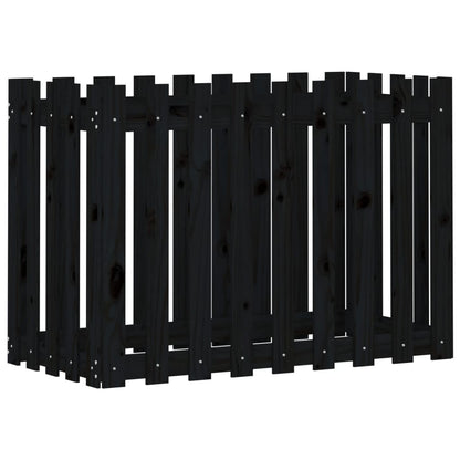 Arriate Elevado Jardín Con Valla Madera Pino Negro 100x50x70cm_3