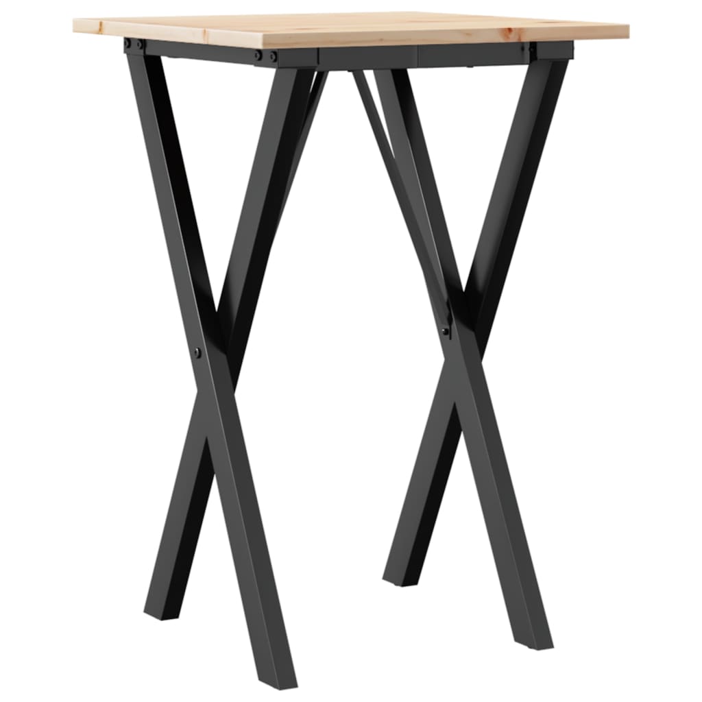 Mesa De Comedor Marco X Madera Maciza Pino Y Acero 50x50x75 Cm_4