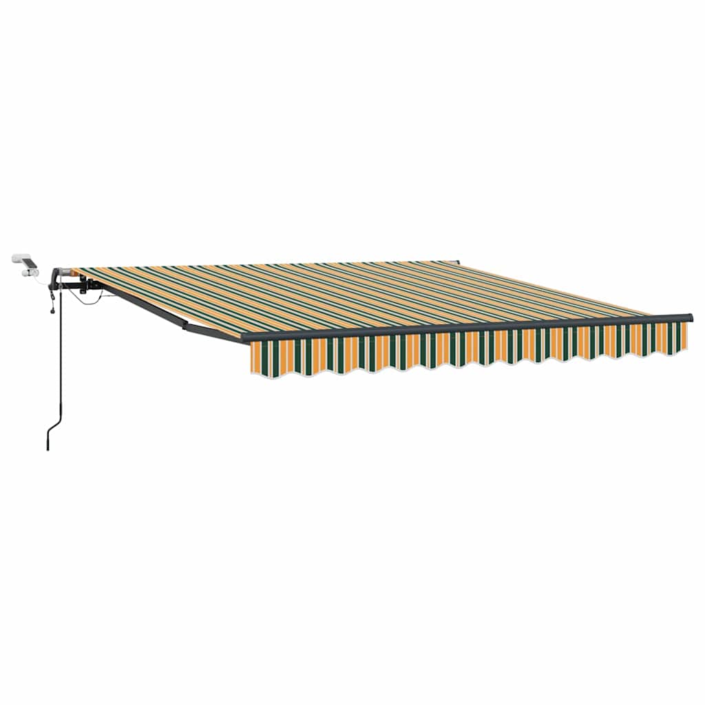 Toldo Retráctil Verde Y Amarillo 350 X 250 Cm Poliéster_0