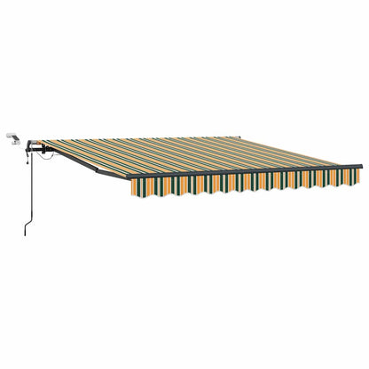 Toldo Retráctil Verde Y Amarillo 350 X 250 Cm Poliéster_0