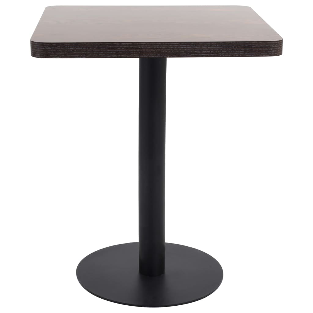 Mesa De Jardín Bistró Mdf Marrón Oscuro 60x60 Cm_0