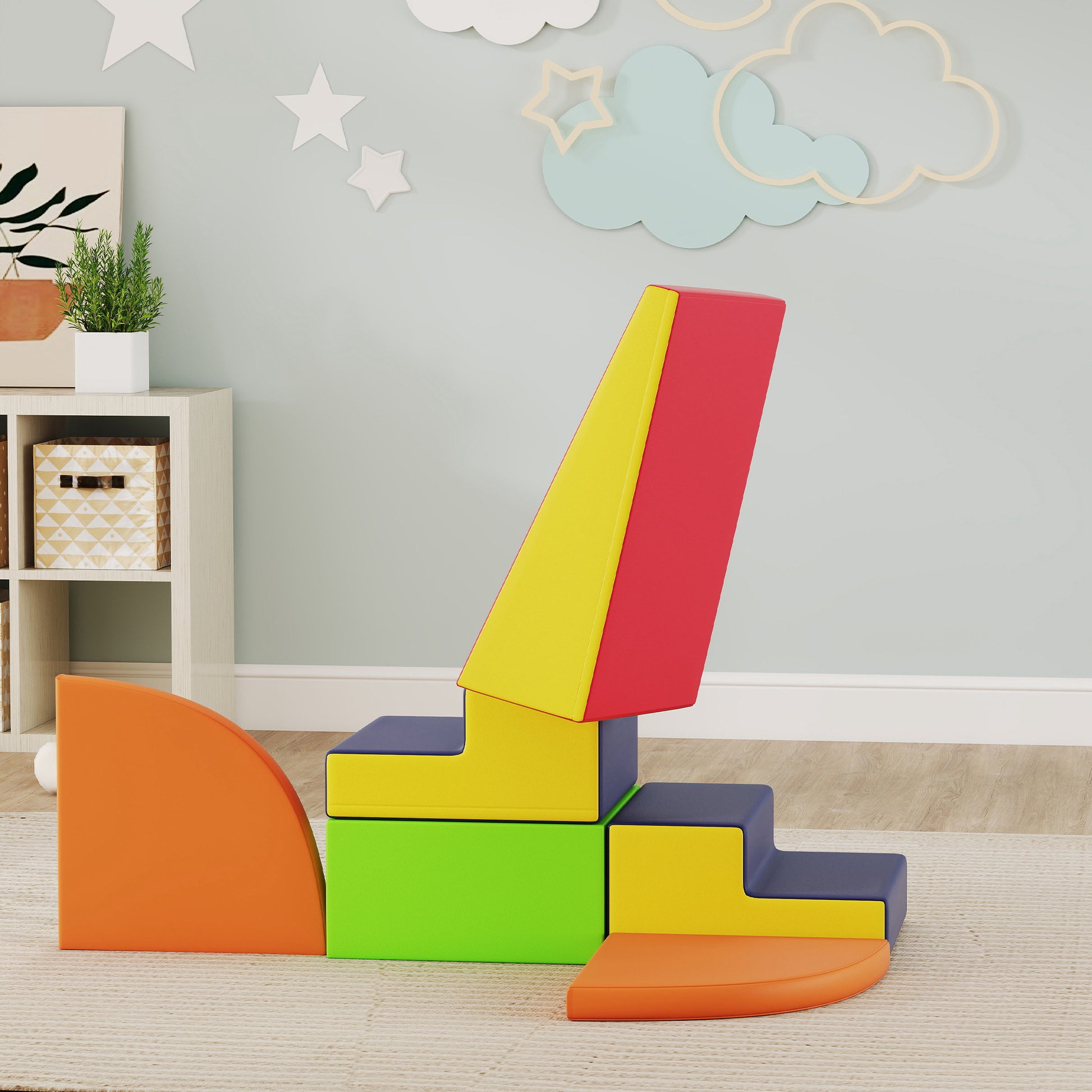 Aiyaplay Juego De 6 Bloques De Espuma Para Niños Base Antideslizante Multicolor_3