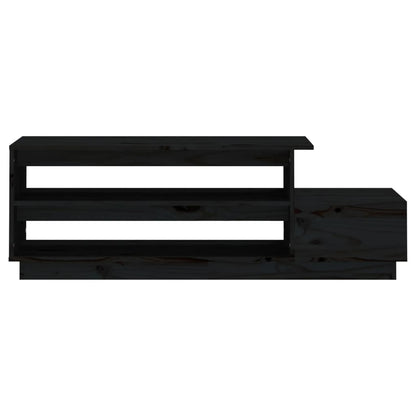 Mesa De Centro Madera Maciza De Pino Negro 120x50x40,5 Cm_3