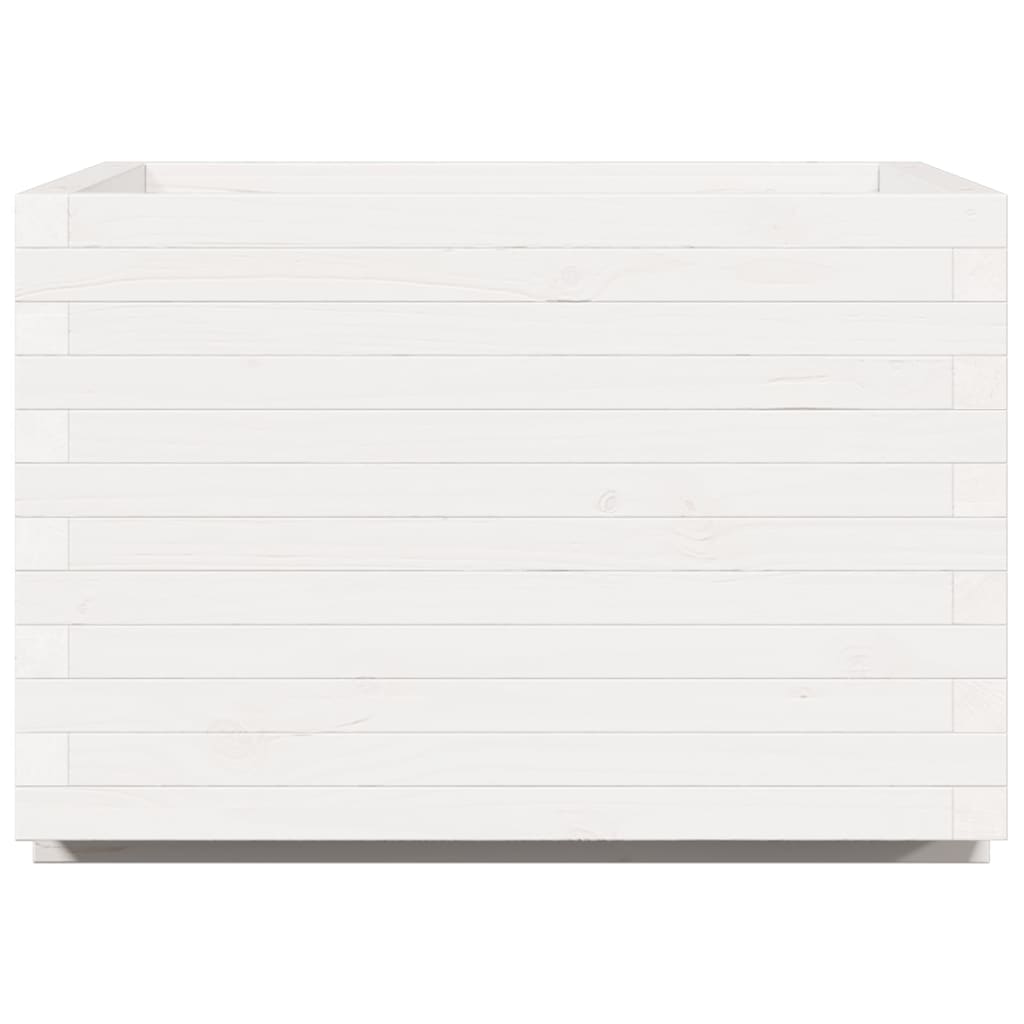 Jardinera Madera Maciza De Pino Blanco 70x70x49,5 Cm_5