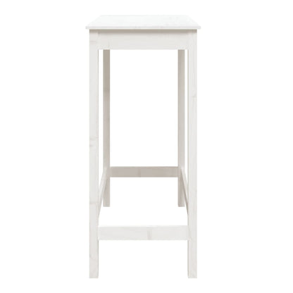Mesa Alta De Bar Madera Maciza De Pino Blanco 100x50x110 Cm_4