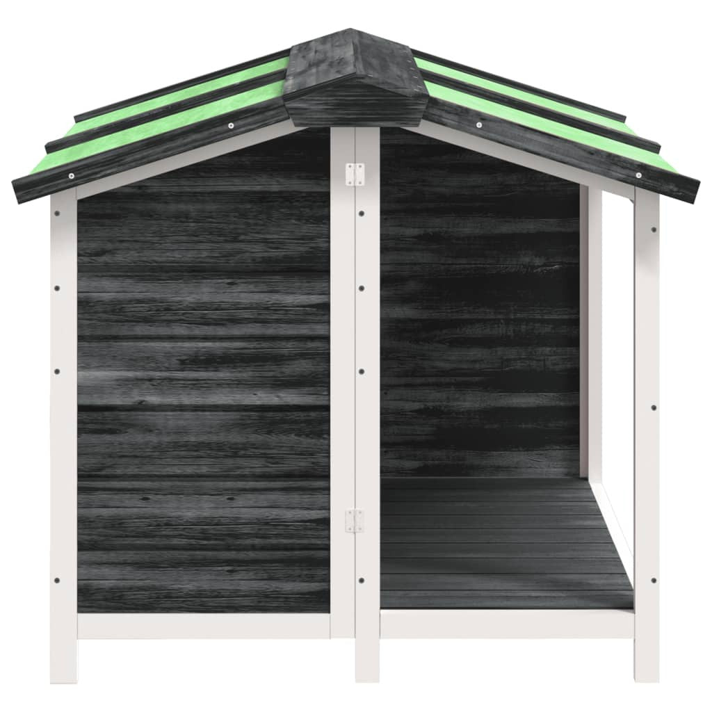 Vidaxl Caseta Para Perros Madera Maciza De Pino Gris 96x87x80,5 Cm_3