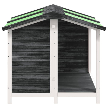 Vidaxl Caseta Para Perros Madera Maciza De Pino Gris 96x87x80,5 Cm_3