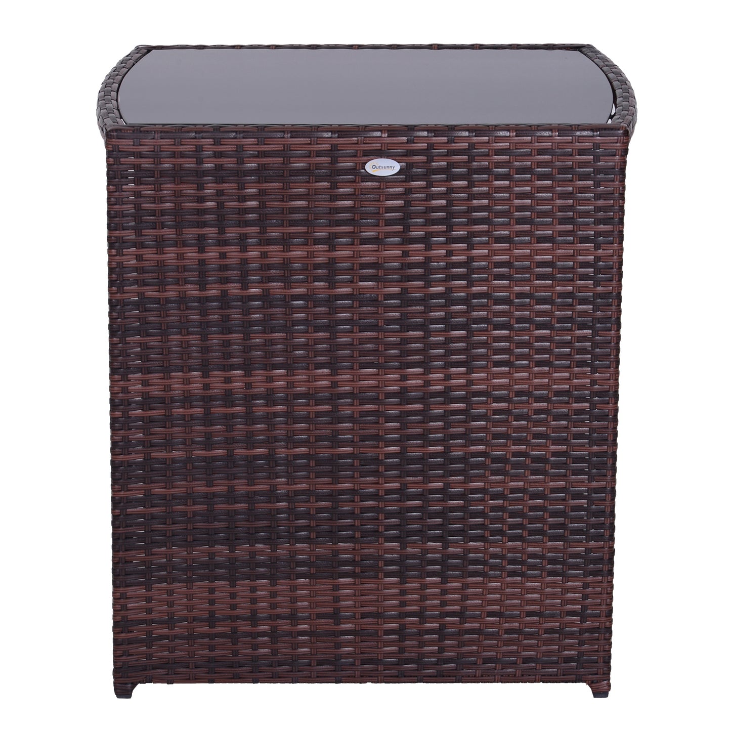 Outsunny Conjunto 1 Mesa Y 2 Sillas Mueble Mimbre Ratan Jardin Terraza Exterior_4