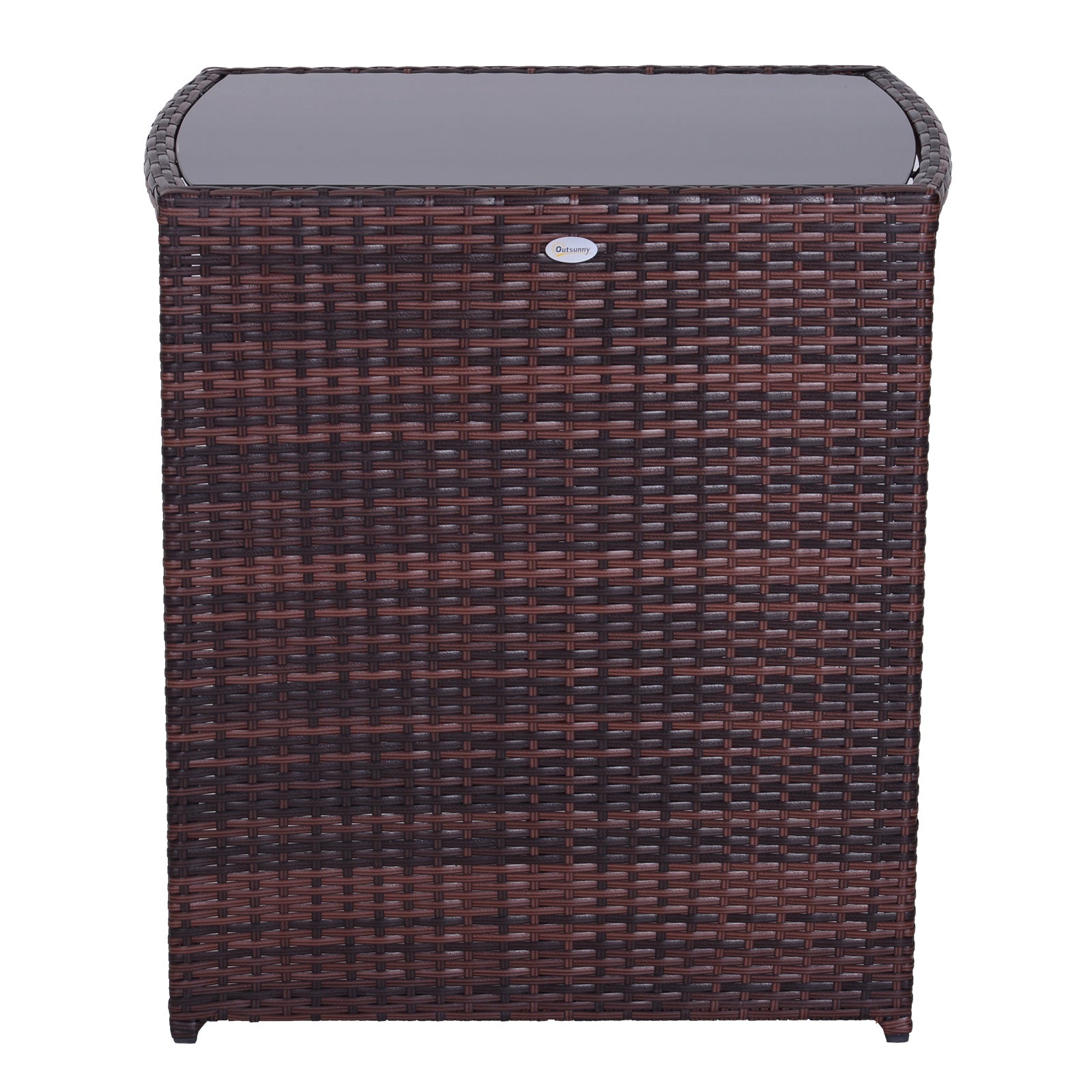Outsunny Conjunto 1 Mesa Y 2 Sillas Mueble Mimbre Ratan Jardin Terraza Exterior_4