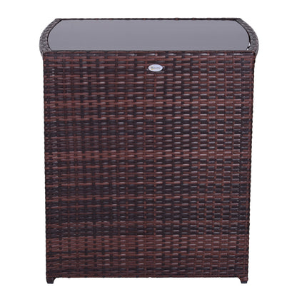 Outsunny Conjunto 1 Mesa Y 2 Sillas Mueble Mimbre Ratan Jardin Terraza Exterior_4