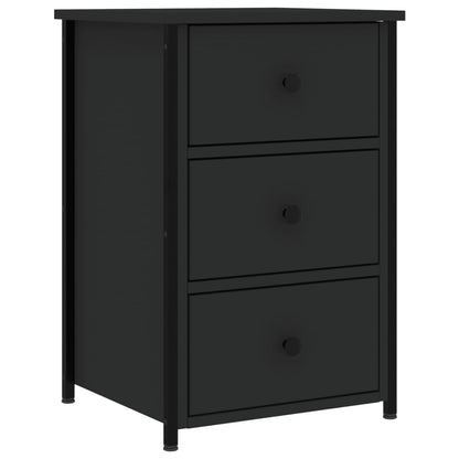 Mesita De Noche Madera De Ingeniería Negro 40x36x60 Cm_0