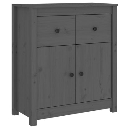 Aparador De Madera Maciza De Pino Gris 70x35x80 Cm_1