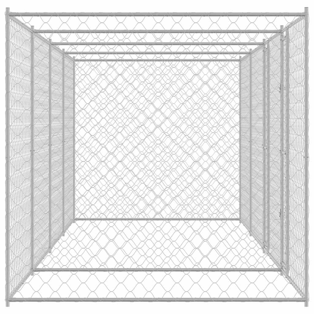 Jaula Para Perro Plateado 600 X 200 X 200 Cm Acero Galvanizado_4