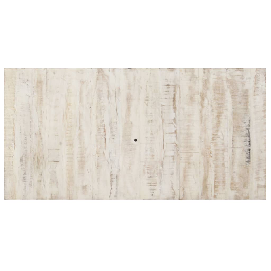 Mesa De Comedor De Madera Maciza De Mango Blanco 180x90x76 Cm_2