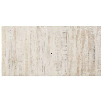 Mesa De Comedor De Madera Maciza De Mango Blanco 180x90x76 Cm_2