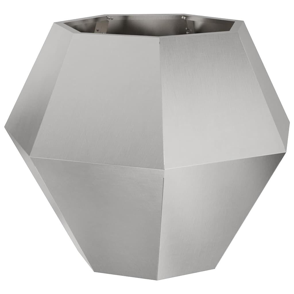 Jardinera 2 Uds. Plateado 75 X 75 X 60 Cm Acero Inoxidable_4