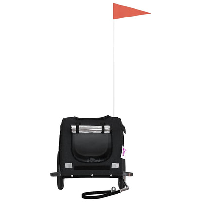 Remolque De Bicicleta Mascotas Hierro Tela Oxford Negro_3