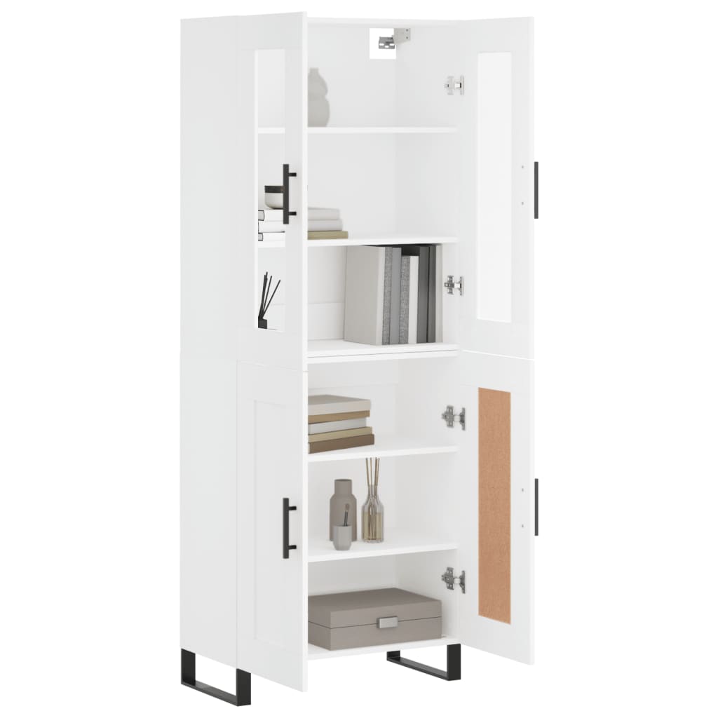 Aparador Alto Madera Contrachapada Blanco 69,5x34x180 Cm_2