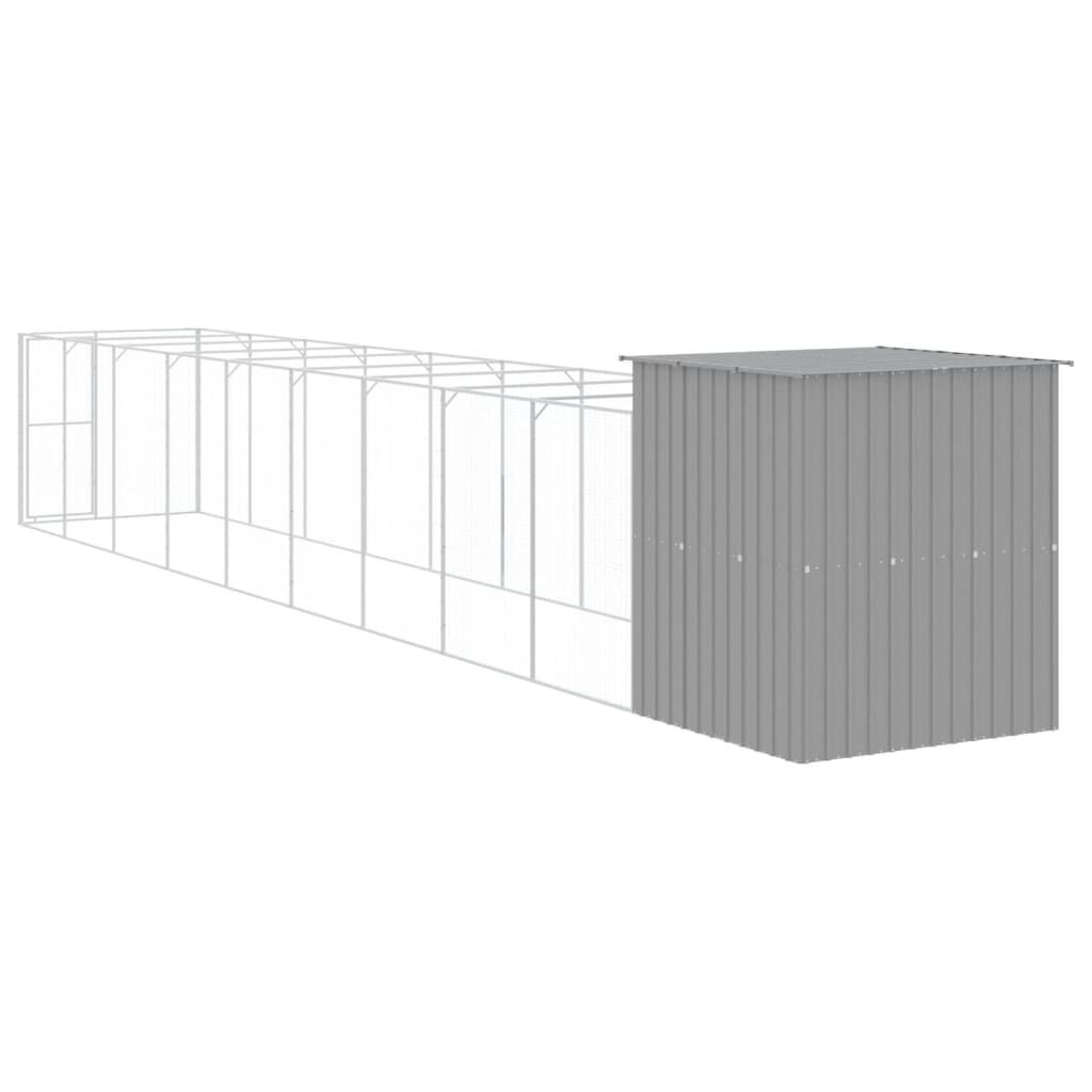 Vidaxl Caseta Perro Corral Acero Galvanizado Gris Claro 165x1067x181cm_4
