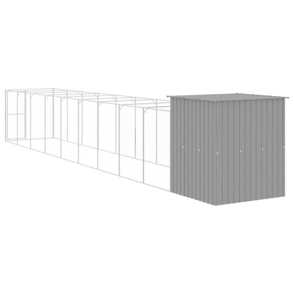 Vidaxl Caseta Perro Corral Acero Galvanizado Gris Claro 165x1067x181cm_4