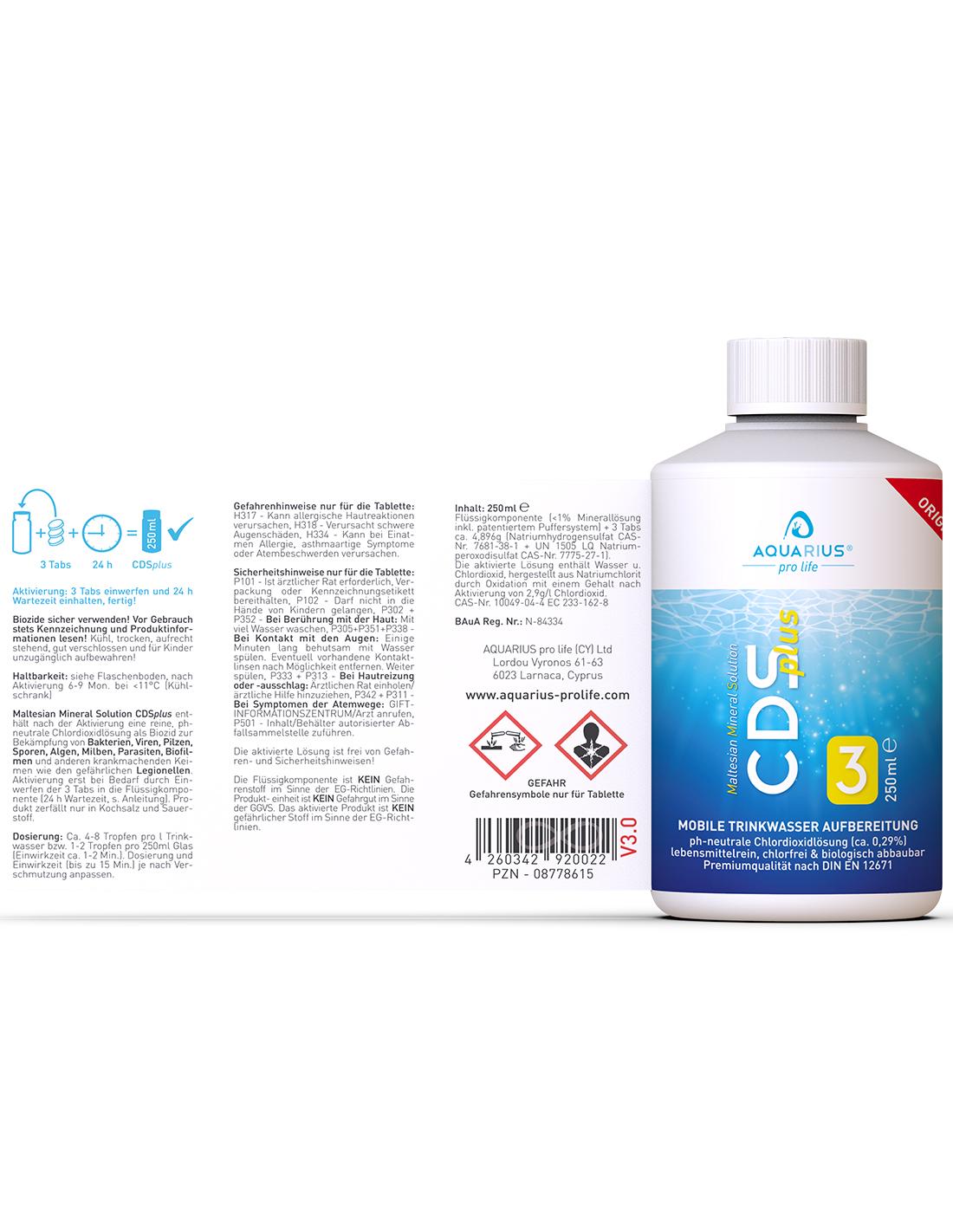Aquarius Pro Life - Cdsplus | 250 Ml Solución Activable De Dióxido De Cloro