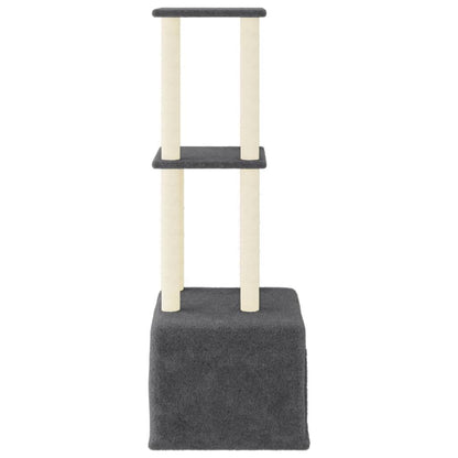 Vidaxl Rascador Para Gatos Con Postes De Sisal Gris Oscuro 133,5 Cm_3