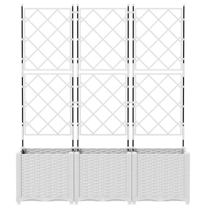 Macetero De Jardín 3 Uds. Blanco 120 X 40 X 143 Cm Pp_4