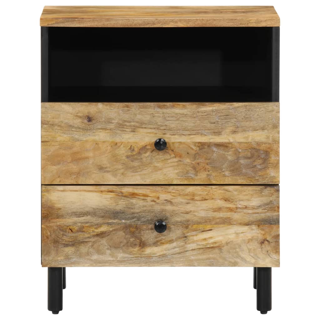 Mesita De Noche Madera Maciza De Mango 50x33x60 Cm_1
