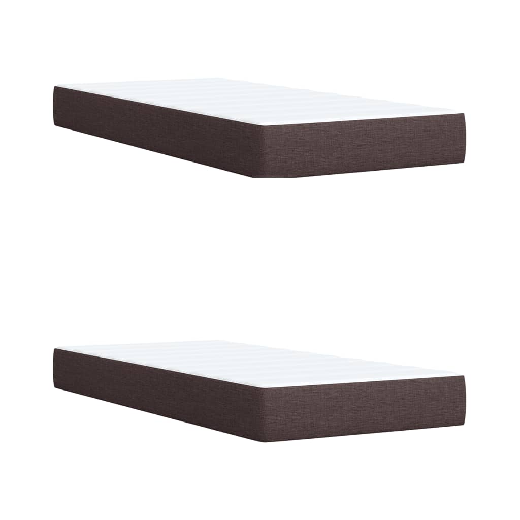 Cama Box Spring Con Colchón Tela Marrón Oscuro 200x200 Cm / Vetonek_3