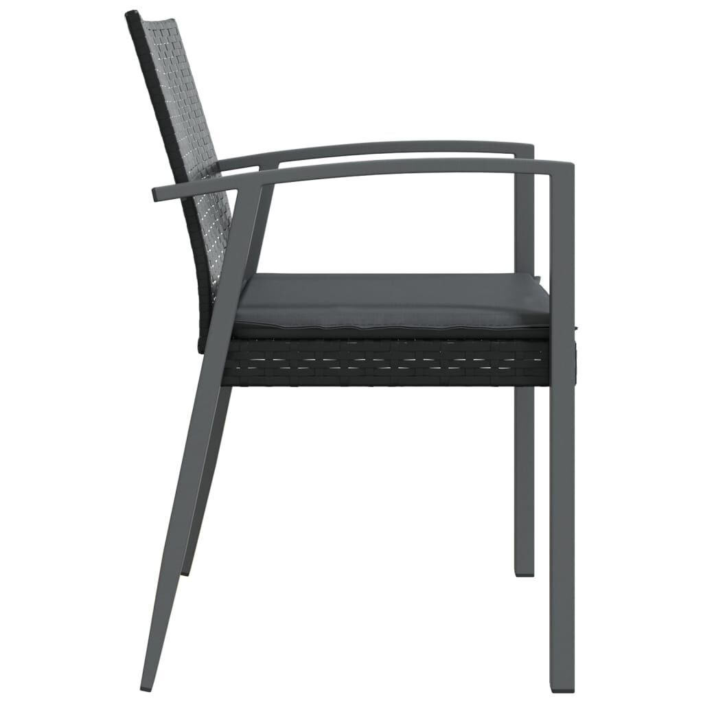 Vidaxl Sillas Jardín Cojines 4 Uds Ratán Sintético Negro 56,5x57x83 Cm_4