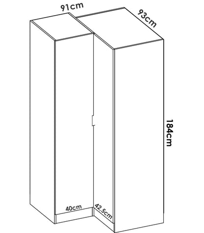 Armario Ropero Rincón Puertas Abatibles Jaén Acabado Natural, 184 Cm(alto)90.5 Cm(ancho)_3