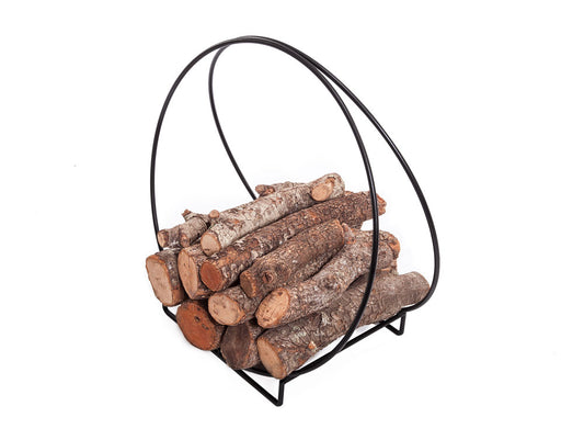 Cesta porta leña en acero negro_0