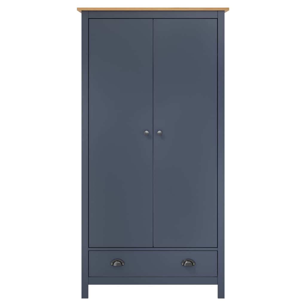Armario De 2 Puertas Hill Madera Maciza Pino Gris 89x50x170cm_1