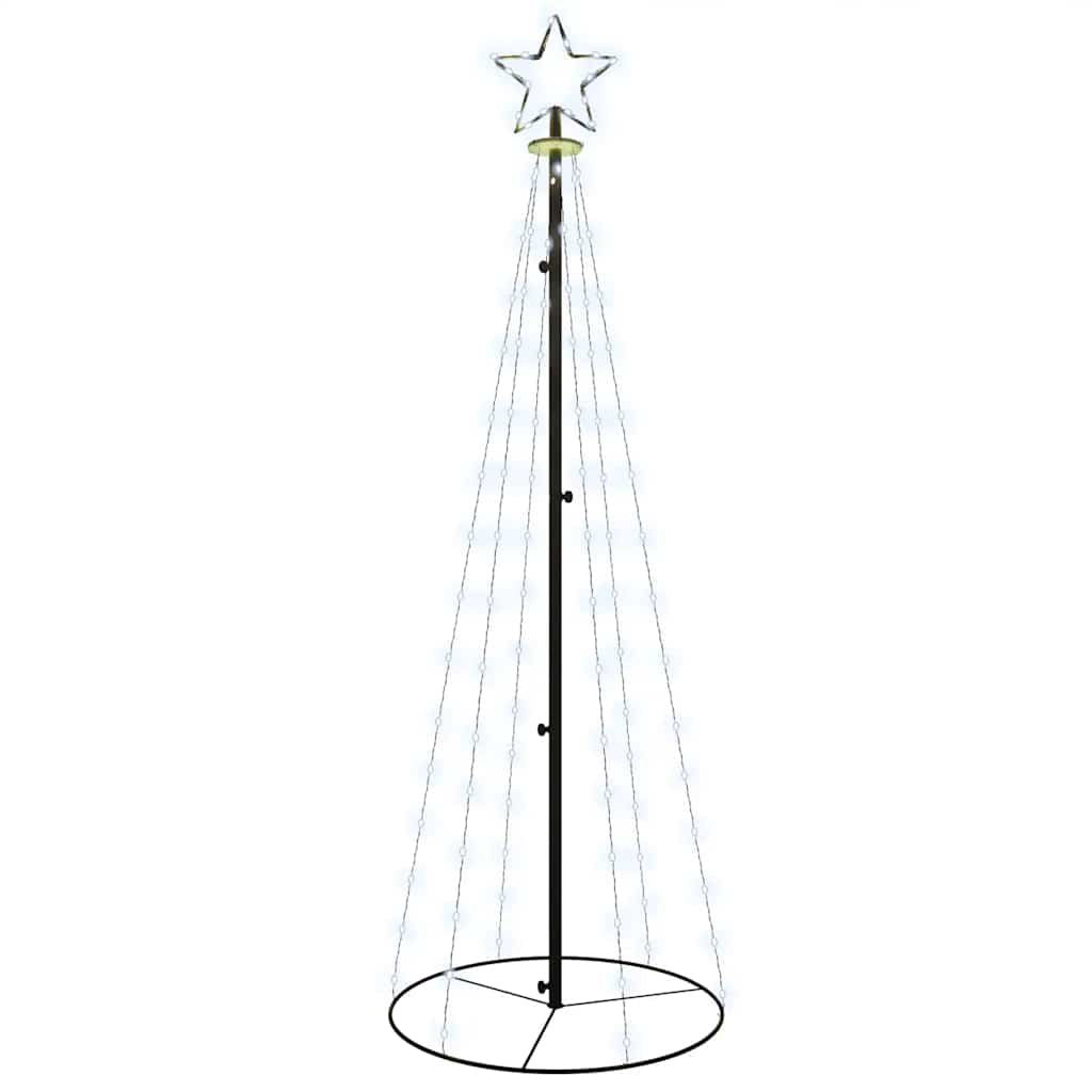 Vidaxl Árbol De Navidad Cónico 108 Led Blanco Frío 70x180 Cm_0