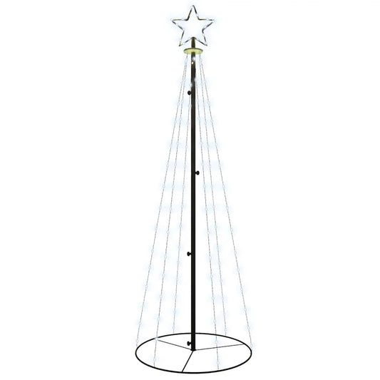 Vidaxl Árbol De Navidad Cónico 108 Led Blanco Frío 70x180 Cm_0