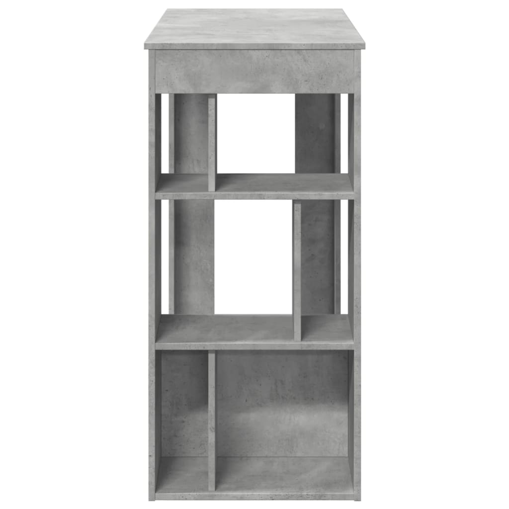 Mesa Alta Bar Con Estantes Madera Gris Hormigón 102x50x103,5cm_3